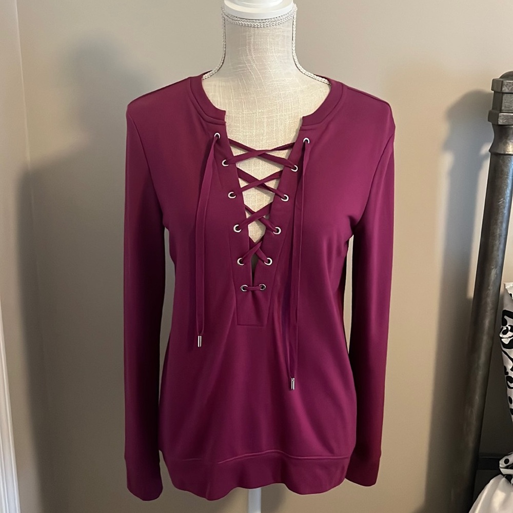 WHBM lace up sweatshirt